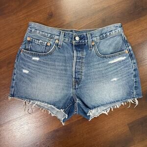 Levi's 501XX Denim Shorts Medium Wash Sz 30 High Rise Cut Off Casual Everyday